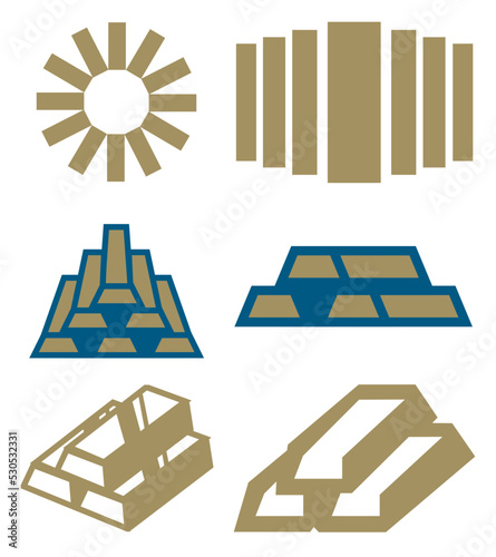 Gold bar logo icons