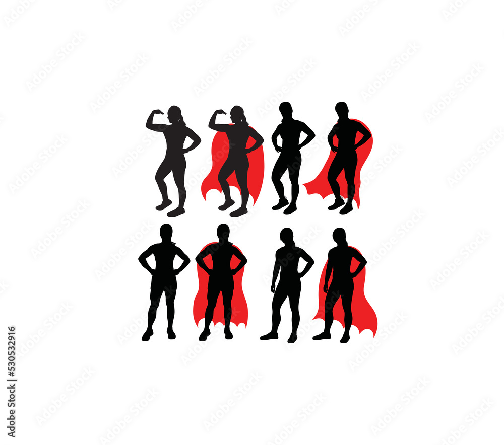 Fototapeta premium Super Mother Hero Silhouettes, art vector design 