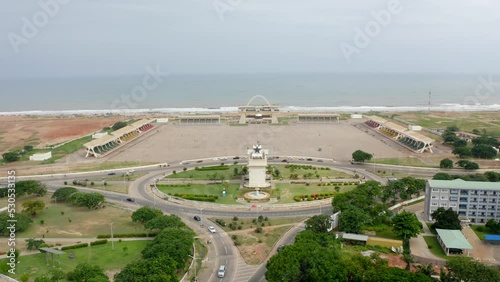 Full aerial view of Ghana's Blackstar square, Independence square photo