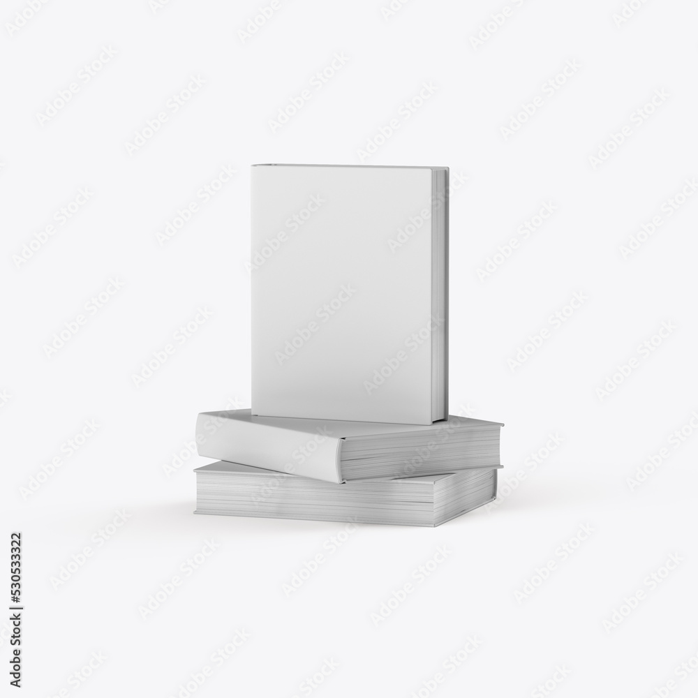 Hardcover Book Cover Mockup. 3D render Hardcover Book Cover Mockup. 3D render