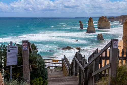 12 Apostles view from the steps. Port Campbell National Park, Victoria photo