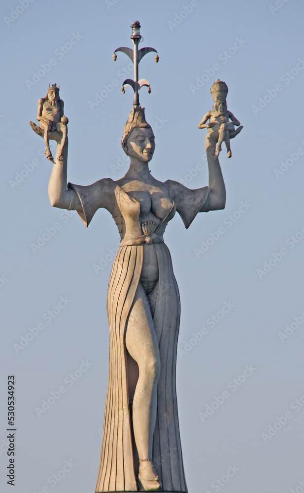 The Imperia statue at the harbor entrance in Constance on Lake 