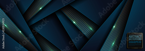 luxury abstract background dark blue color, straight lines overlap layer shadow gradients space composition, simple minimal geometric shapes illustration for banner, flyer cover layout, template desig