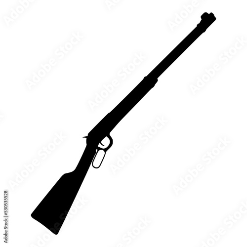 Silueta de rifle de palanca Winchester aislado photo