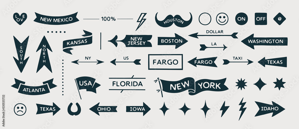 © foxysgraphic - Arrow set icons. Black and white collection vintage sign, symbols and graphic elements. Flat arrow set for decorative design. Hand-drawn graphics, drawing sign. Modern arrows. Vector Illustration © foxysgraphic - Arrow set icons. Black and white collection vintage sign, symbols and graphic elements. Flat arrow set for decorative design. Hand-drawn graphics, drawing sign. Modern arrows. Vector Illustration