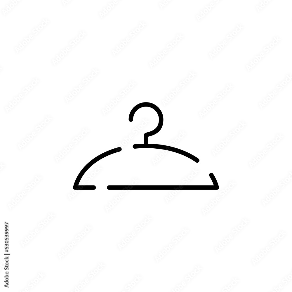 Fototapeta premium Clothes Hanger Dotted Line Icon Vector Illustration Logo Template. Suitable For Many Purposes.