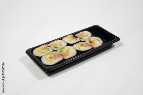 set of sushi in white background