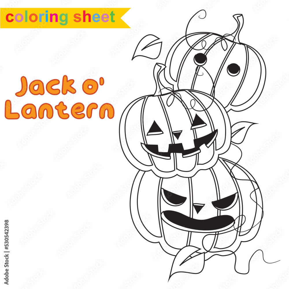 Coloring page for children. Coloring page Halloween edition. Fun