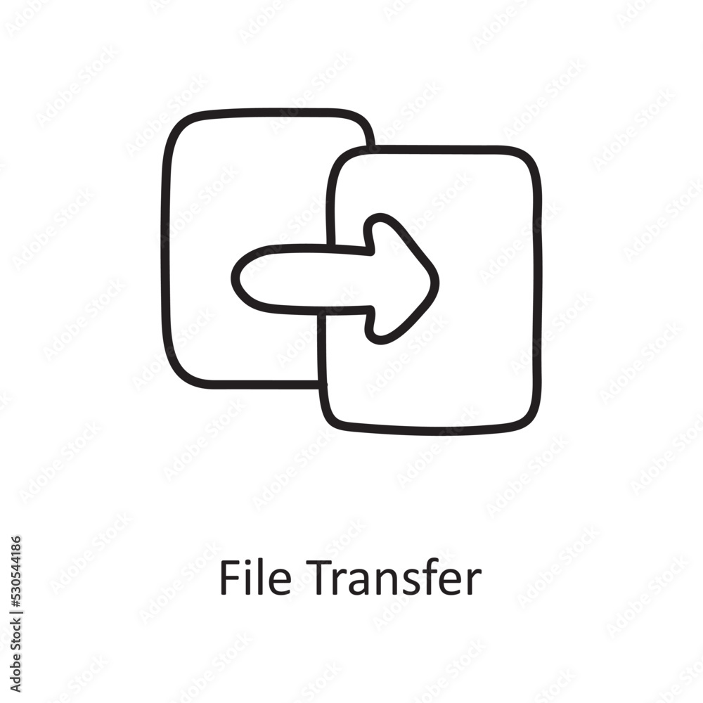 File Transfer outline Icon Design illustration. Media Control Symbol on White background EPS 10 File 