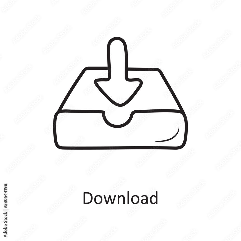 Download outline Icon Design illustration. Media Control Symbol on White background EPS 10 File Download outline Icon Design illustration. Media Control Symbol on White background EPS 10 File