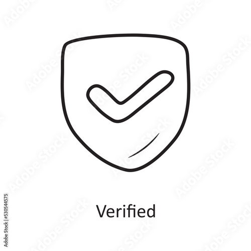 Verified outline Icon Design illustration. Media Control Symbol on White background EPS 10 File