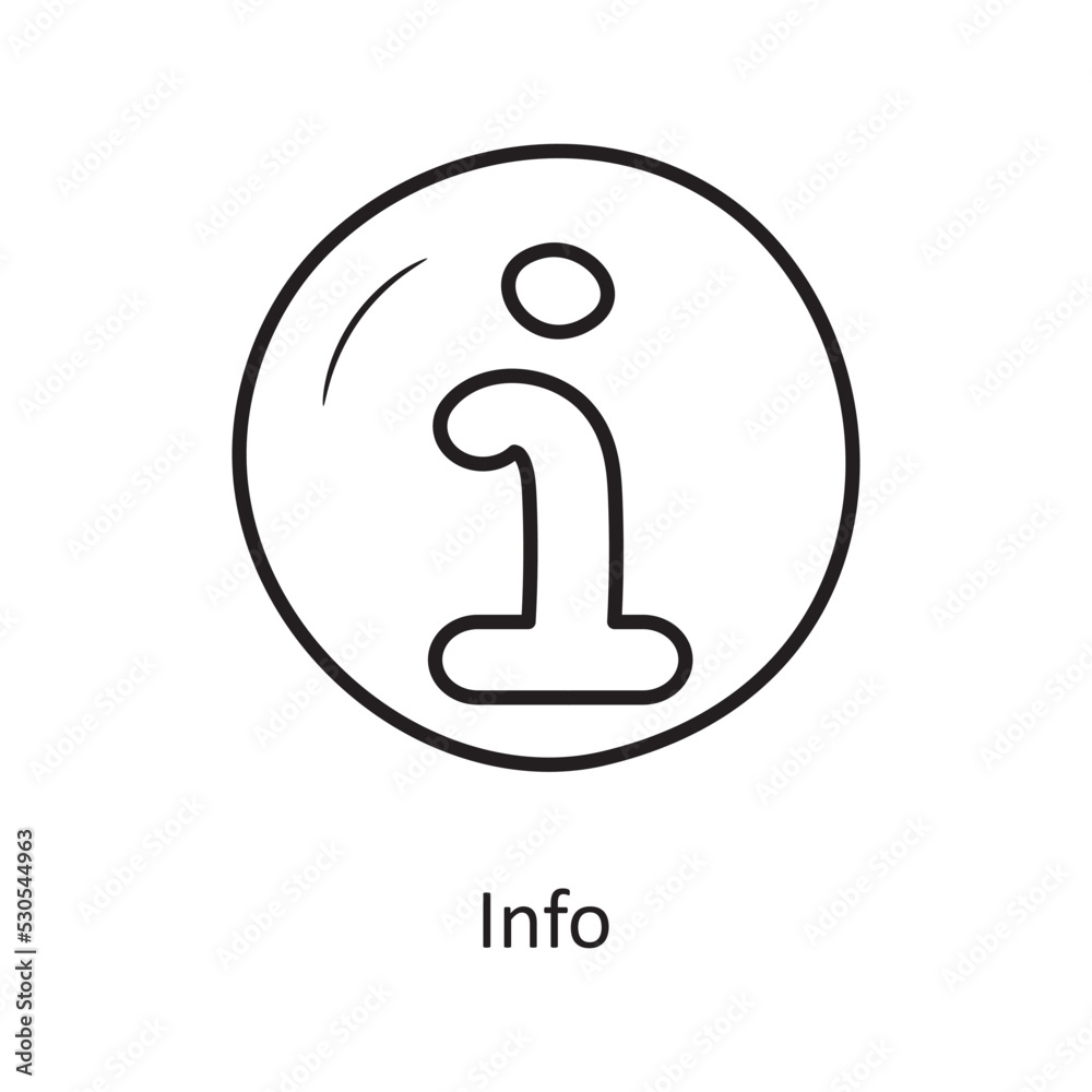 Info outline Icon Design illustration. Media Control Symbol on White background EPS 10 File Info outline Icon Design illustration. Media Control Symbol on White background EPS 10 File