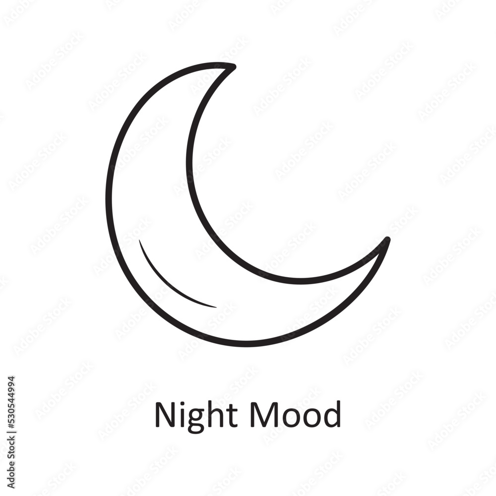 Night Mood outline Icon Design illustration. Media Control Symbol on White background EPS 10 File Night Mood outline Icon Design illustration. Media Control Symbol on White background EPS 10 File