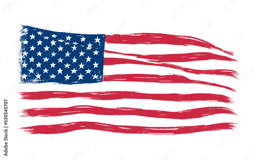 Obraz premium grunge flag of USA on the white background vector illustration
