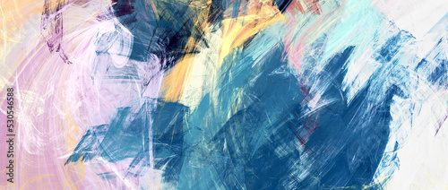 Wallpaper Mural Abstract color painting background. Pink, blue, yellow watercolor pattern. Fractal artwork for creative graphic design Torontodigital.ca