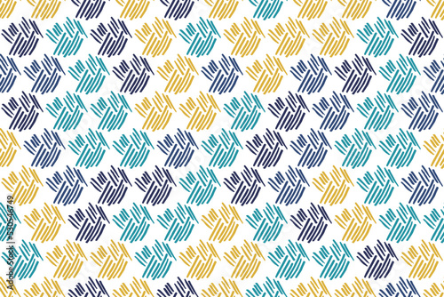 Sketch stroke scribble seamless pattern vector print design. Trendy doodle wa...