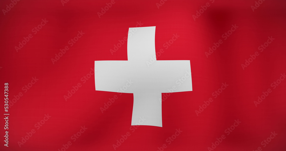 Image of data processing over flag of switzerland Image of data processing over flag of switzerland