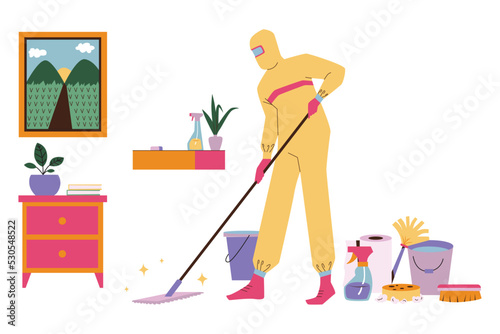 Mop the Floor to Disinfect the House