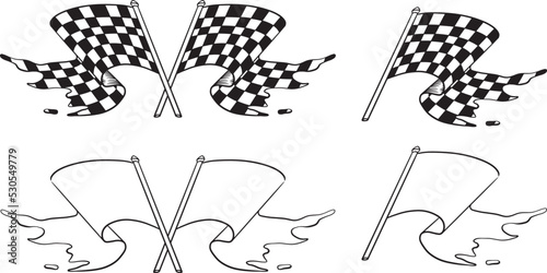 Race Flag Symbol Icon Vector Illustration. Checkered flag icon