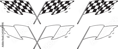 Race Flag Symbol Icon Vector Illustration. Checkered flag icon