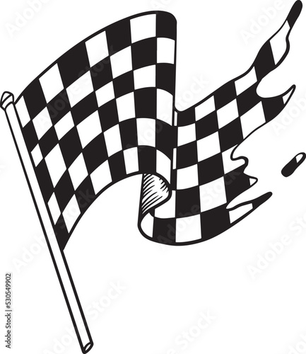 Race Flag Symbol Icon Vector Illustration. Checkered flag icon