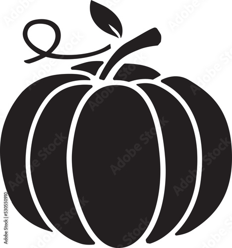 Single of halloween pumpkins solid with leave ,Fall season vector