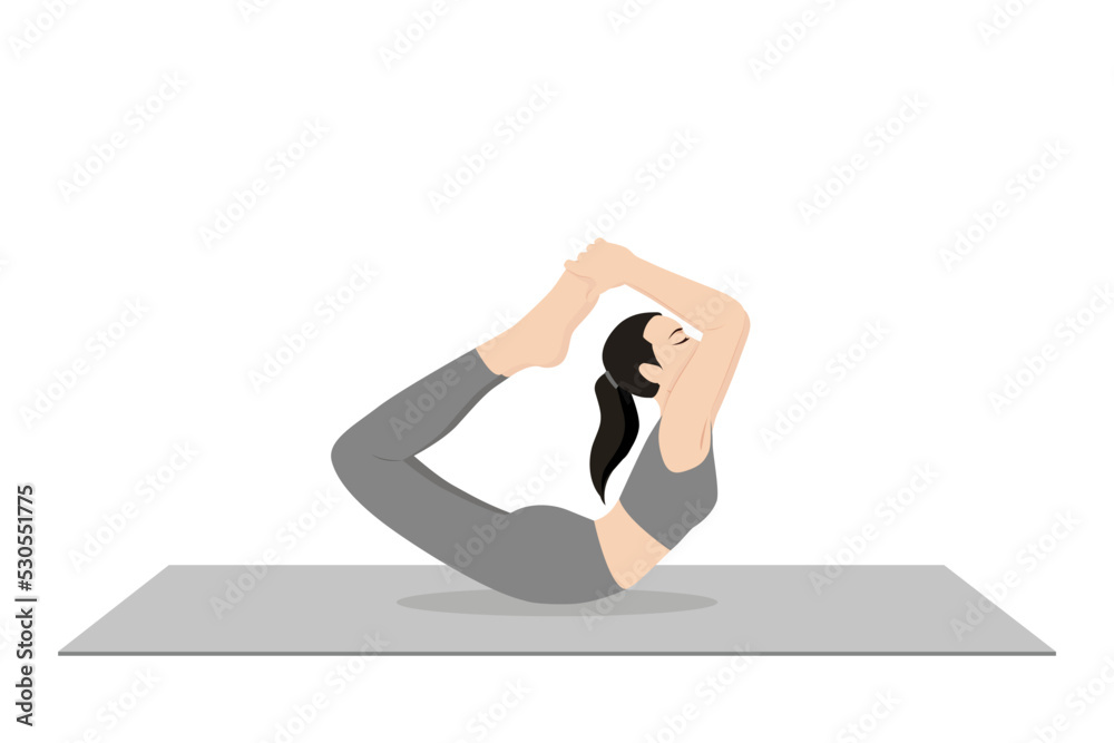 Fototapeta premium Full Bow Pose, Poorna Dhanurasana