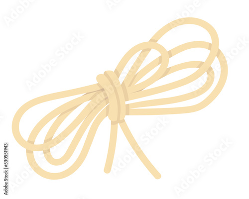 Doodle flat clipart. Coiled hiking rope. All objects are repainted.