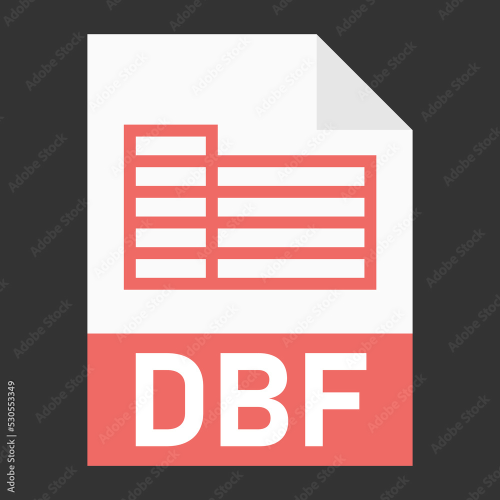 Modern flat design of DBF file icon for web Modern flat design of DBF file icon for web