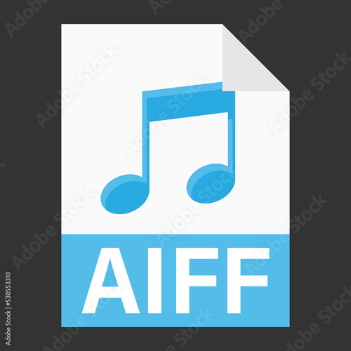 Modern flat design of AIFF file icon for web photo