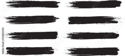 Black brush stroke set isolated on background. Collection of trendy brush stroke vector for black ink paint, grunge backdrop, dirt banner, watercolor design and dirty texture. Brush stroke vector