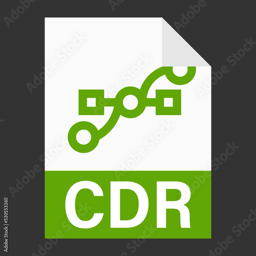 Modern flat design of CDR illustration file icon for web