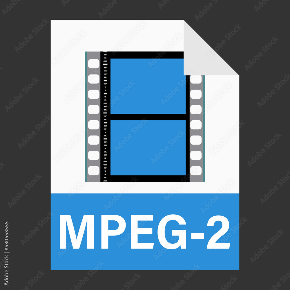 Modern flat design of MPEG-2 illustration file icon for web Modern flat design of MPEG-2 illustration file icon for web
