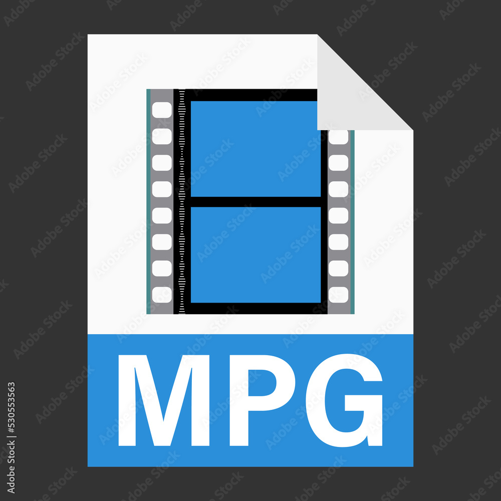 Modern flat design of MPG illustration file icon for web