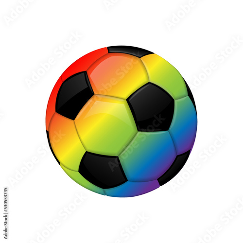 Rainbow LGBT football or soccer ball Sport equipment icon