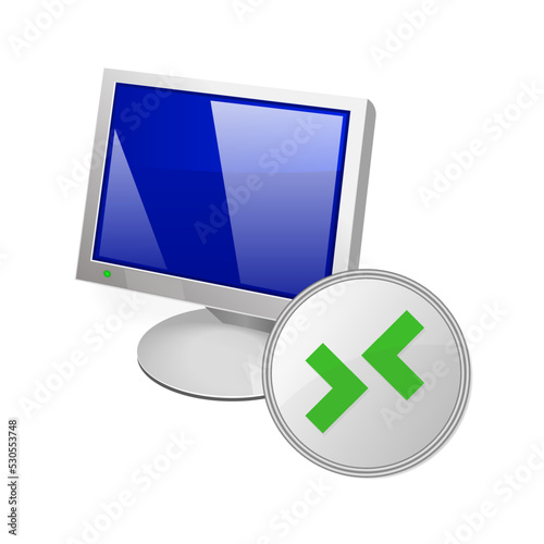 Remote connection icon Volumetric monitor icon for personal computer
