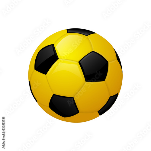 Yellow football or soccer ball Sport equipment icon