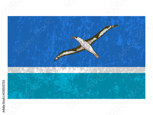 Midway Atoll grunge flag, official colors and proportion. Vector illustration. photo