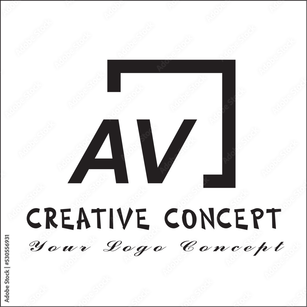 Obraz premium Square AV 2 Letter Logo Creative