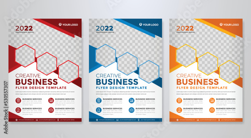 business flyer template design with minimalist concept and clea style use for corporate ads and business profile	
