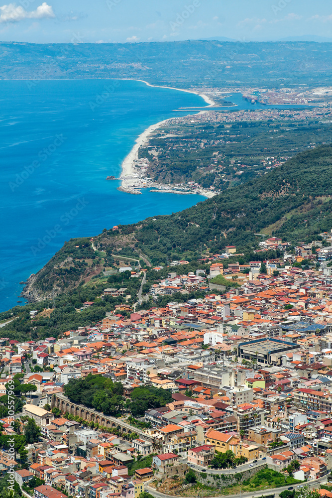 landscape of the Calabrian coast in Italy