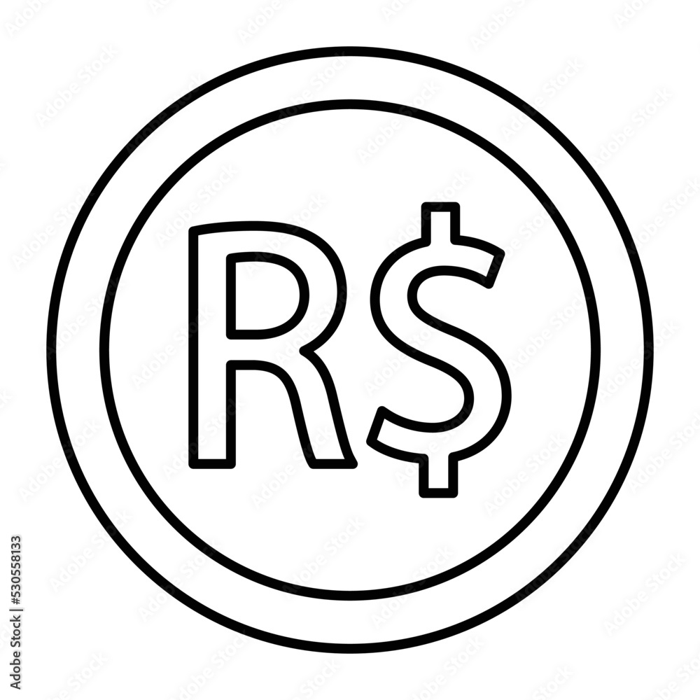 Brazilian Real Icon Coin Brazilian Real Icon Coin