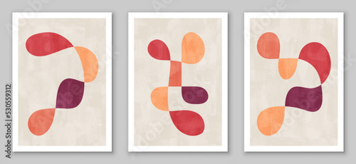 Moder design, hand painted watercolor illustrations for wall decoration, social media, banner, postcard, cover, background. Vector set
