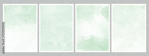 Set of light green vector watercolor backgrounds. Eps 10.
