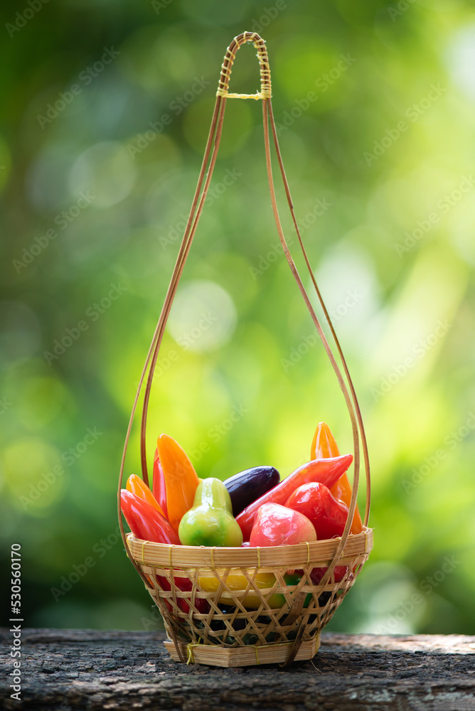 Deletable Imitation Fruits ,thai dessert from mung bean on nature ...