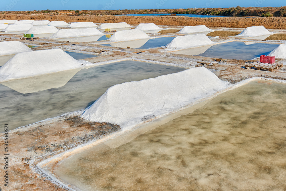 the salt marsh of Olhao in summer, Algarve, Portugal	
