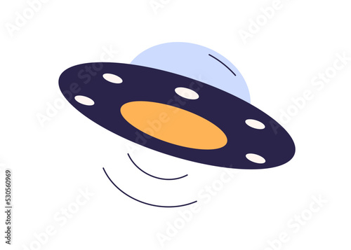 UFO spaceship, flying saucer. Cosmic spacecraft of unidentified alien. Space ...