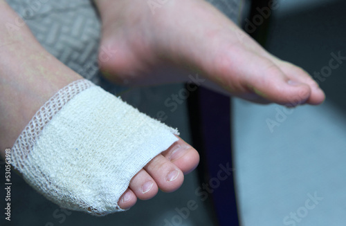gauze bandage for wound dressing at foor