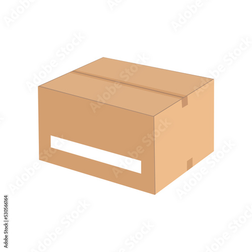 Vector Photo Realistic Empty Cardboard Crates Isolated On White.