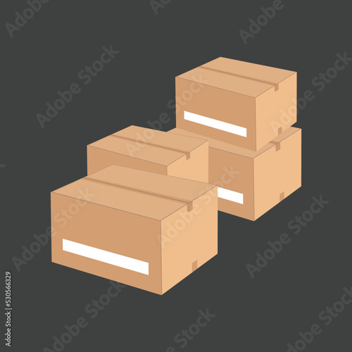 set carboard box. carboard open and closed